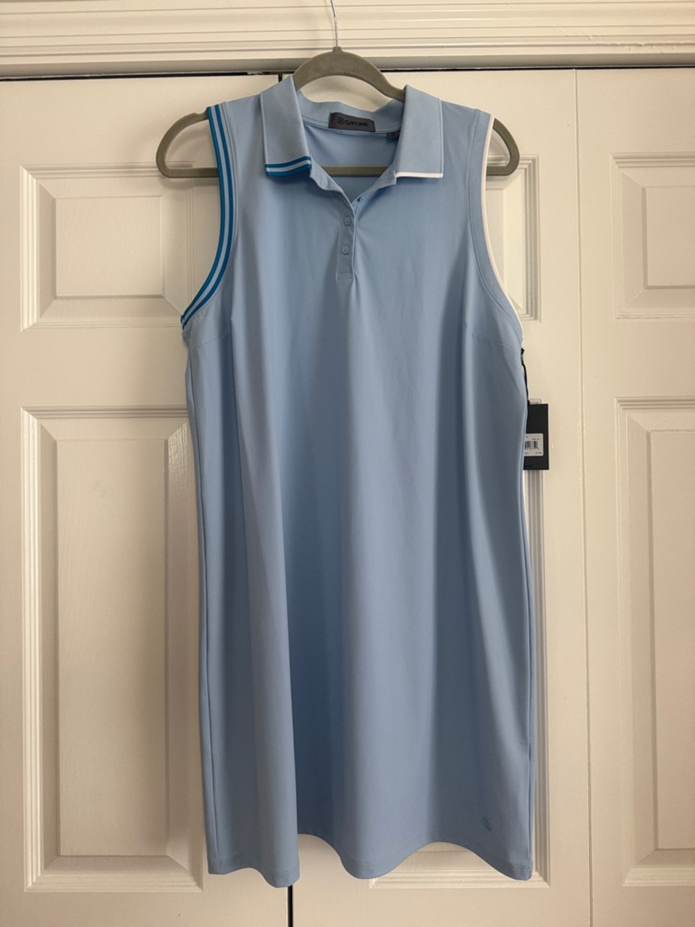 Women’s Gfore Warp Knit Polo Golf Dress SP25 - Baja Blue